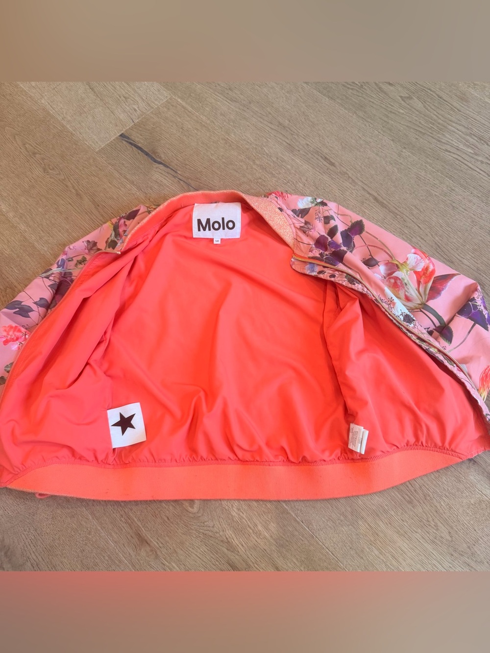 Molo Pink Floral Bomber Jacket with Multicolor Blooms - Picture 5 of 7